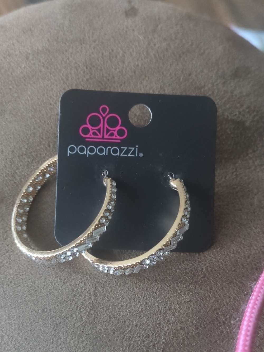 paparazzi Gold Rhinestone Hoop Earrings